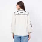 Women's Off-White Cotton Classic Collar Casual Shirt, Off White, small
