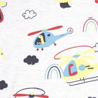Infants Cotton Printed Baba Suit, Melange Light Grey, small image number null