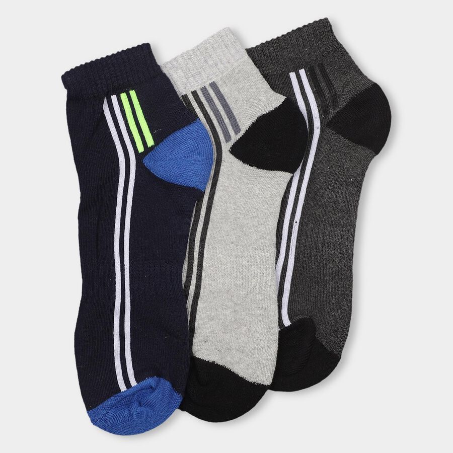 Men's Sports Socks (Pack of 3), मिश्रित हल्का ग्रे, large image number null