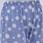 Women's Light Powder Blue Floral Printed Elastic Waist Pyjama, Mid Blue, small image number null