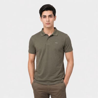 Men's Green Polo Neck Polo T-Shirt