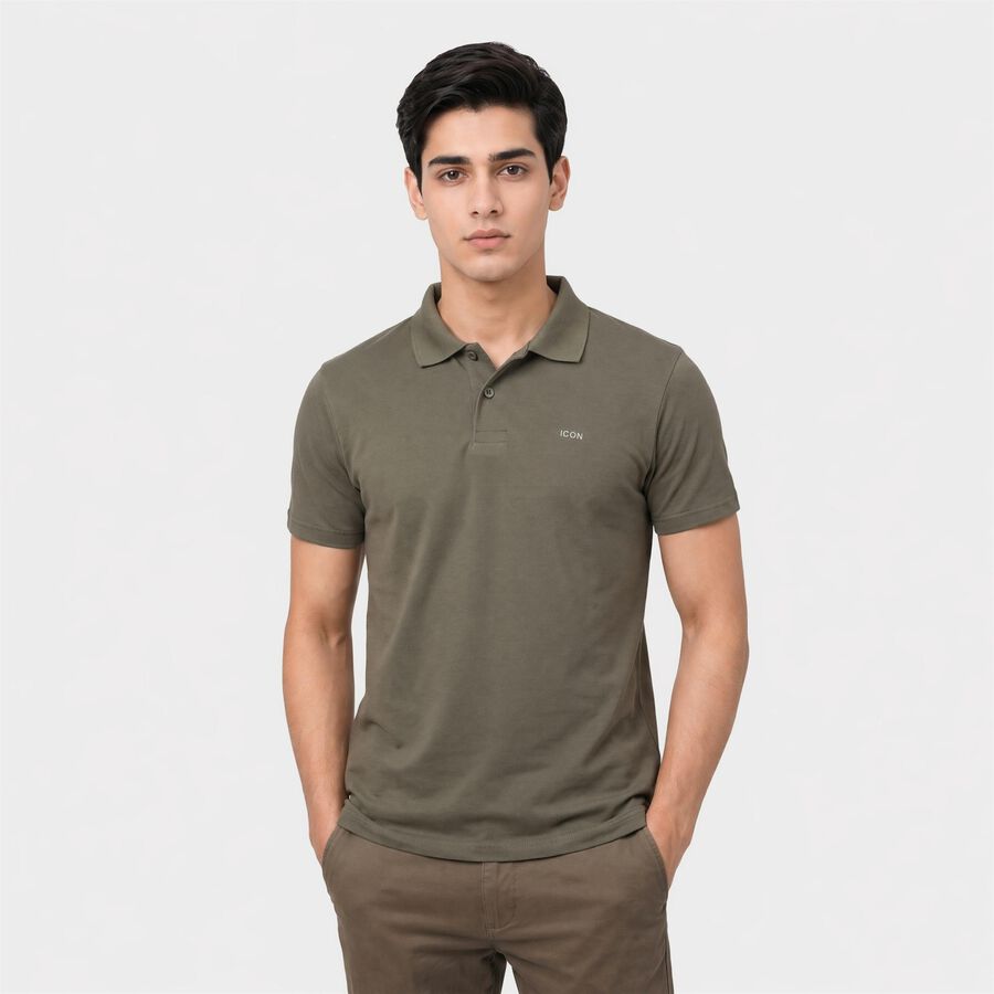 Men's Green Polo Neck Polo T-Shirt, Light Green, large