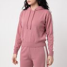 Women's Light Pink Striped Hooded Track suit, Light Pink, small