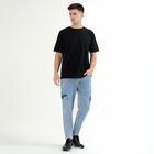 Men's Light Blue Relaxed Fit Cargo Jeans, हल्का नीला, small image number null