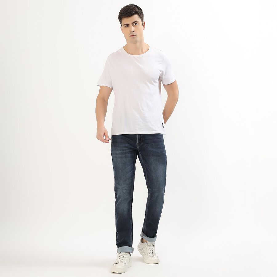 Men's Slim Fit Jeans, गहरा नीला, large image number null