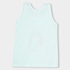Infants' Light Mint Cotton Round Neck Sleeveless Vest, Aqua, small