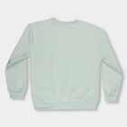 Girls Light Sage Green Crew Neck Casual Sweatshirt, हल्का हरा, small image number null