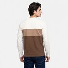 Men's Brown Crew Neck Colorblocked Regular T-Shirt, Brown, small