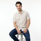 Men's Brown Cotton Spread Collar Regular Fit Shirt, Brown, small