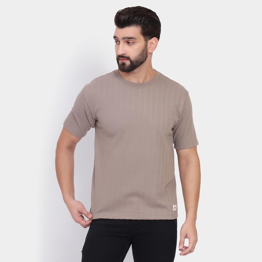 Men's Round Neck Half Sleeves T-Shirt , Rust, large image number null