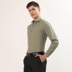 Men's Olive Spread Collar Formal Shirt, Olive, small