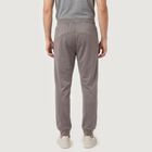 Men's Grey Tapered Fit Zip Pocket Jogger Track Pants, गहरा ग्रे, small