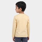 Boys Yellow Cotton Blend Round Neck Regular Boys T-Shirt, Yellow, small