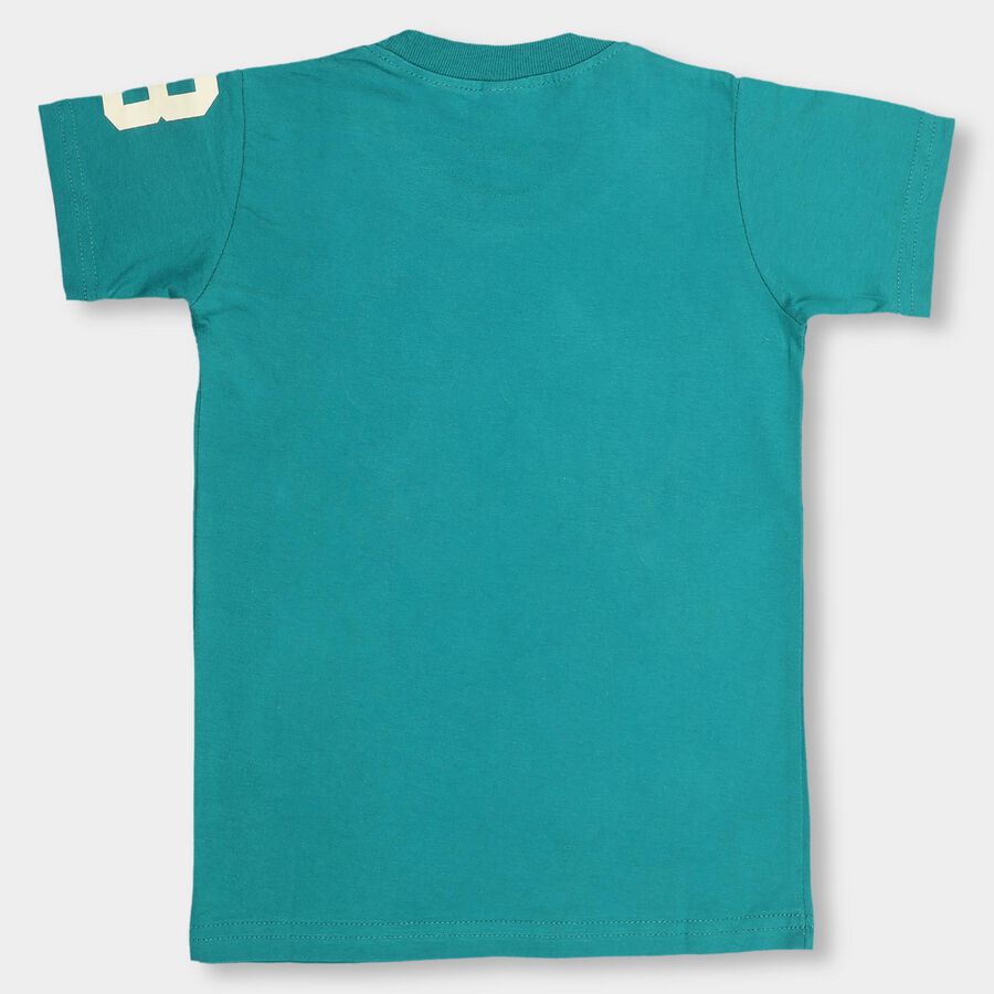 Boys' 100% Cotton Half Sleeves T-Shirt, गहरा हरा, large