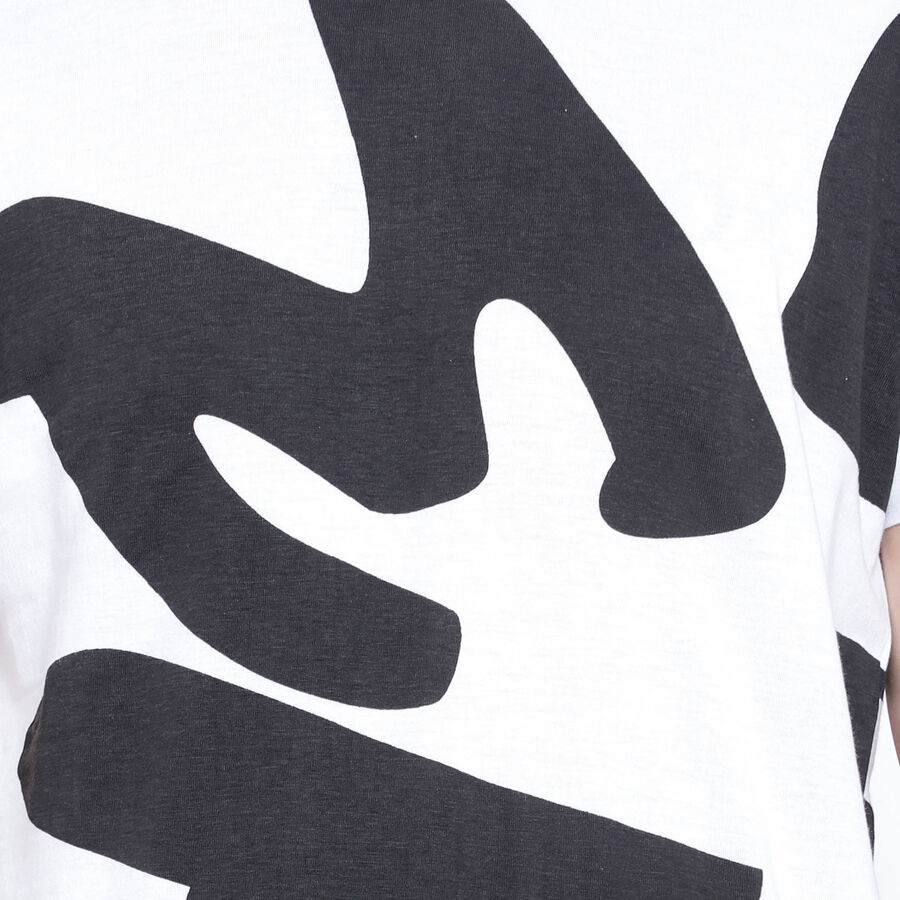 Cotton Round Neck T-Shirt, White, large image number null