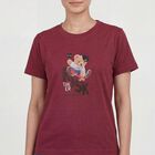 Women's Purple Cotton Round Neck Casual T-Shirt, Purple, small