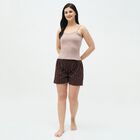 Women's Brown Cotton Scoop Neck Minimalist Slip, Brown, small