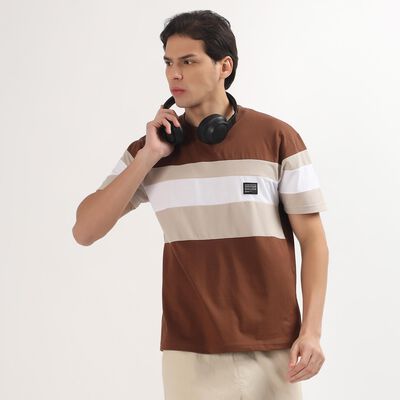 Men's Rich Chocolate Brown Round Neck Casual T-Shirt