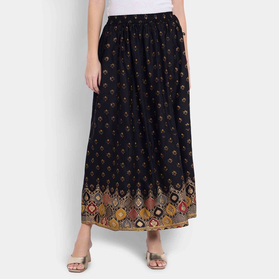 Straight Lehenga Skirt, Black, large image number null