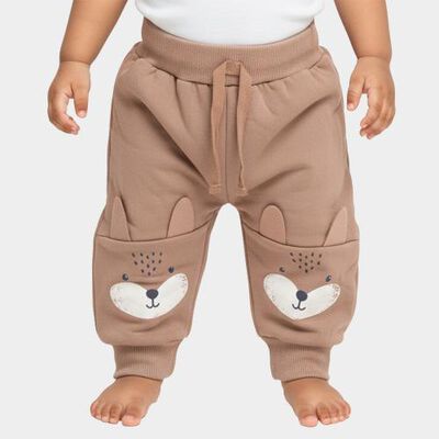 Infants Warm Beige Animal Print Cotton Blend Pyjama