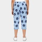 Girls' Mid Blue Regular Fit Unicorn Printed Elastic Waist Capri, Mid Blue, small