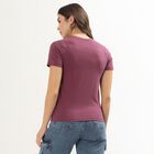 Women's Light Lavender Purple Round Neck Casual T-Shirt, Purple, small