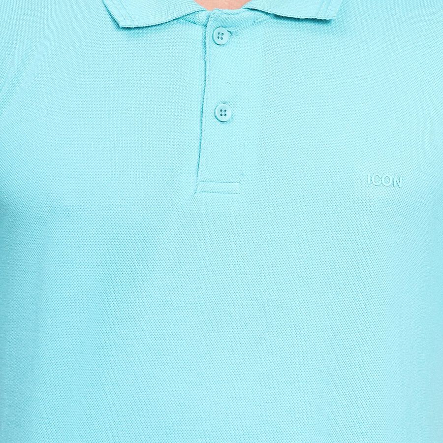 Men's Collared Half Sleeves T-Shirt, Aqua, large image number null