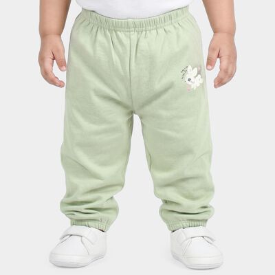 Infants' Mint Green Jogger Fit Bunny Print Cotton Pyjama