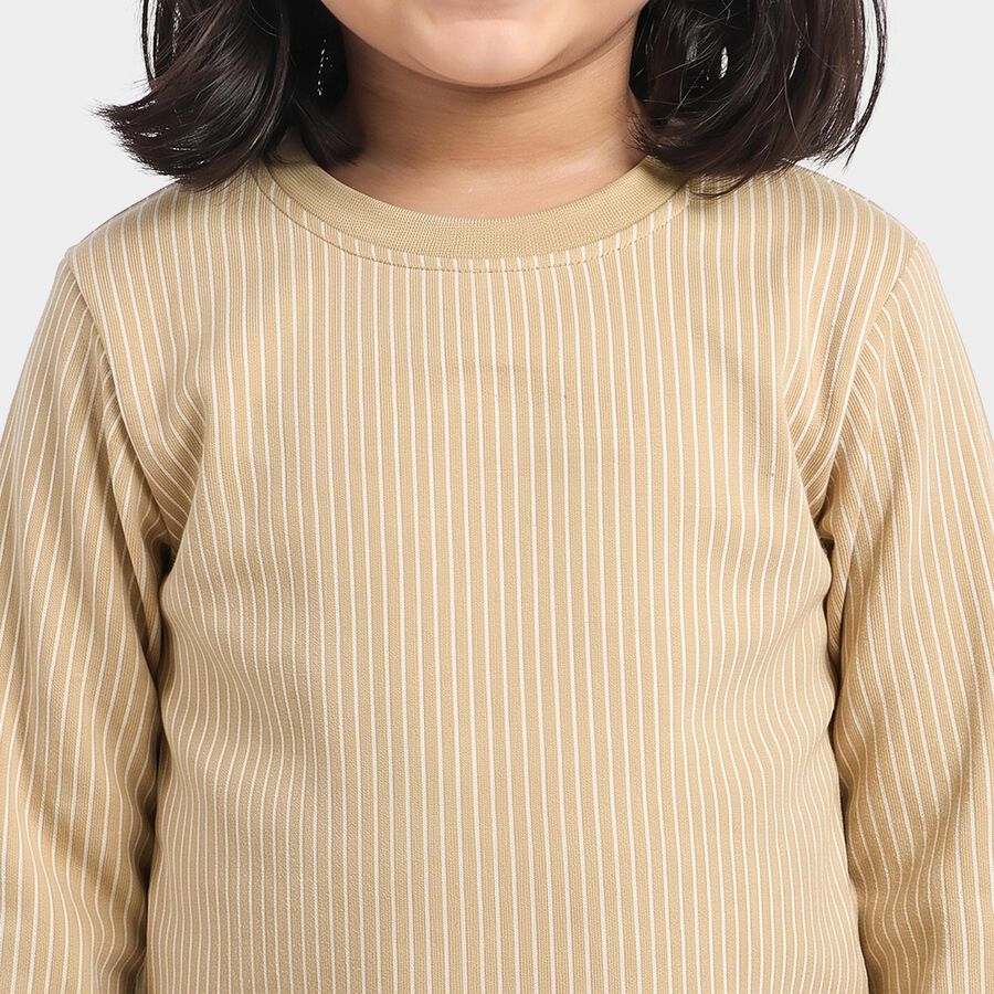 Girls' Brown Long Sleeve Thermal, भूरा, large