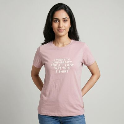 Women's Lilac Round Neck Regular T-Shirt