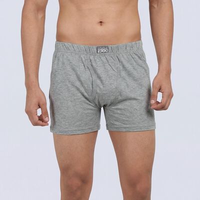 Men's Light Grey Regular Fit Solid Trunks