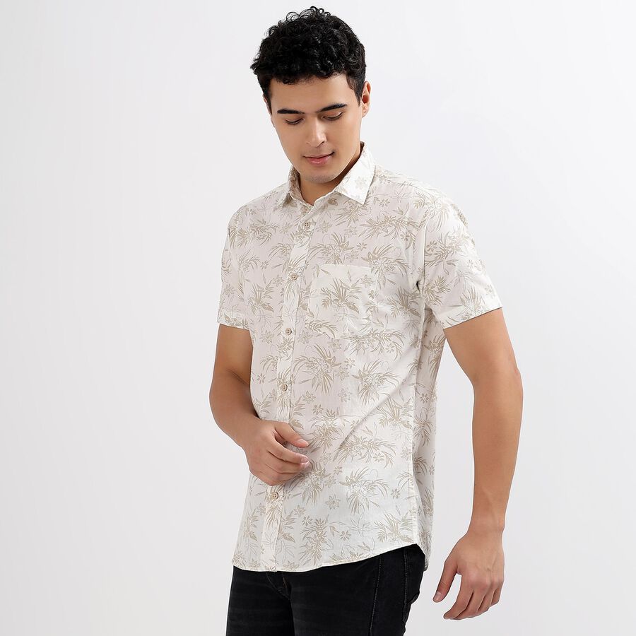 Men's 100% Cotton Casual Shirt, Off White, large image number null