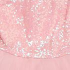 Girls' Light Pink Sequin and Floral Sleeveless Party Frock, हल्का गुलाबी, small