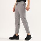 Men's Light Ash Grey Slim Fit Contrast Panel Track Pants, Light Grey, small image number null