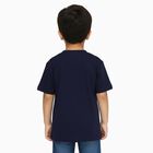 Boys Deep Midnight Navy Blue Cotton Crew Neck Casual T-Shirt, Navy Blue, small image number null