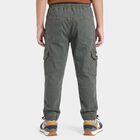 Boys' Olive Green Relaxed Fit Cargo Jeans, ओलिव, small