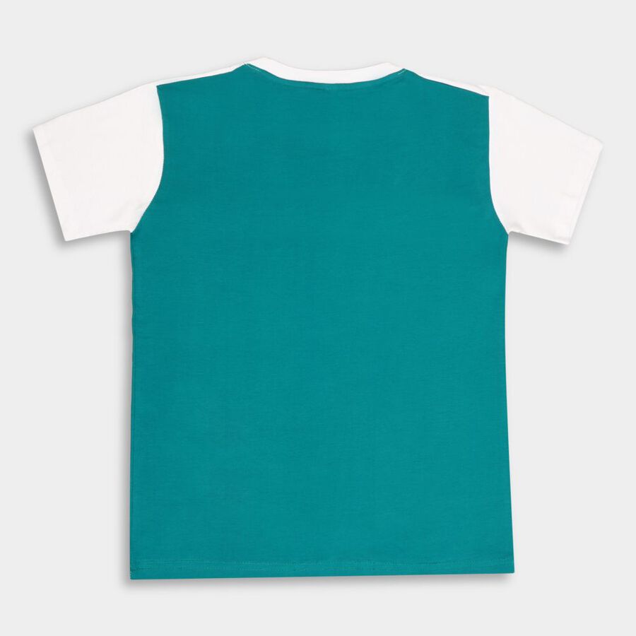Boys' Cotton T-Shirt, Teal Blue, large image number null