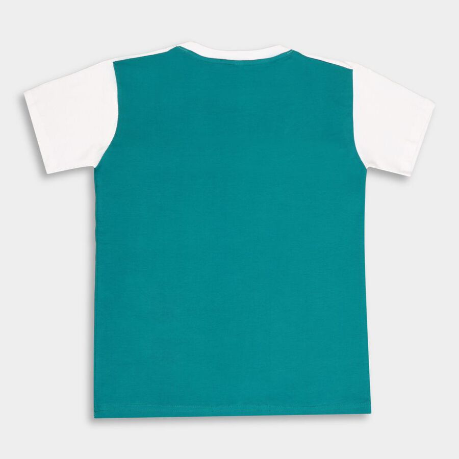 Boys Cotton T-Shirt, Teal Blue, large image number null