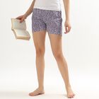 Women's Deep Purple Floral Printed Shorts, Purple, small image number null