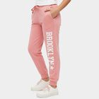 Girls' Pink Regular Fit Printed Pyjama, गुलाबी, small