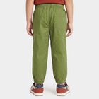 Boys' Olive Green Regular Fit Drawstring Jogger Trousers, Olive, small