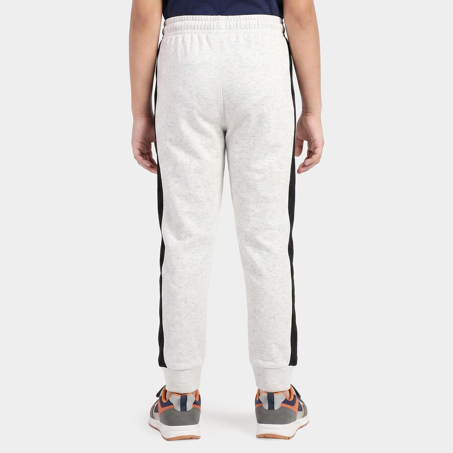 Boys Ecru Melange Jogger Graphic Printed Pyjama, एक्रू मिश्रित, large