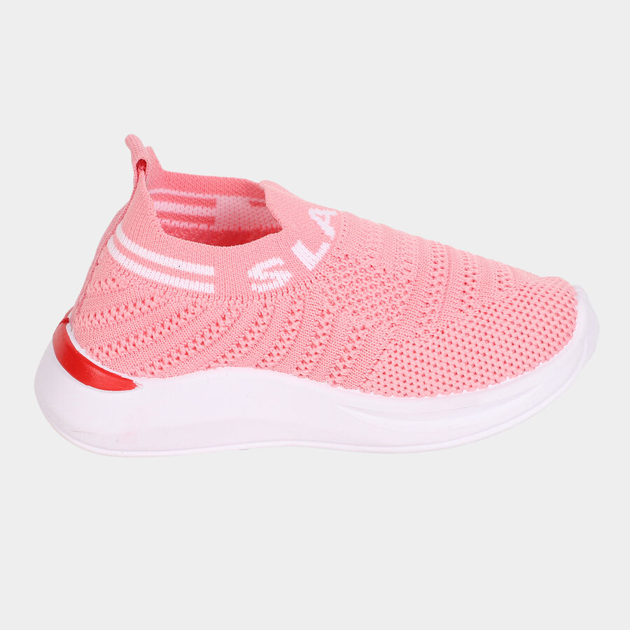 Kids Solid Slip-On Casual Shoes, Pink, large image number null