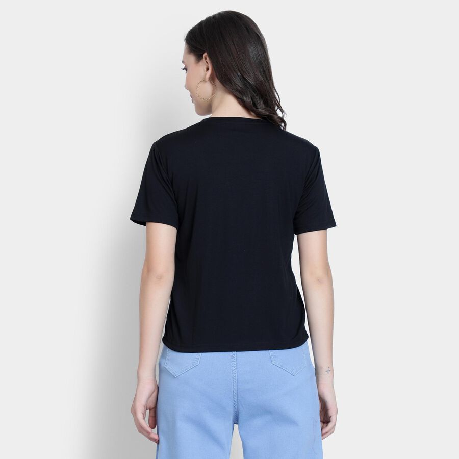 Ladies' Round Neck T-Shirt , Black, large image number null