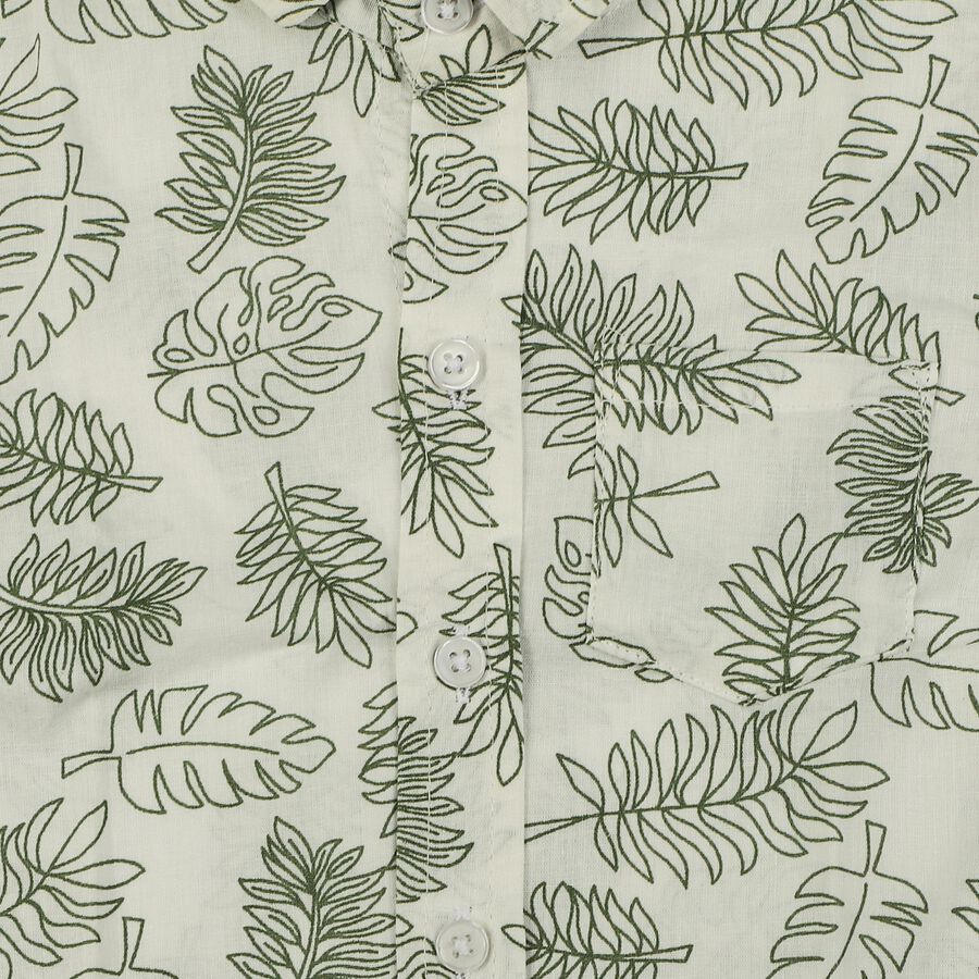 Infants Green Cotton Casual Shirt, Light Green, large