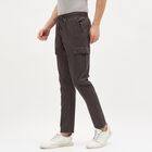 Men's Dark Graphite Grey Tapered Fit Cargo Track Pants, Dark Grey, small image number null