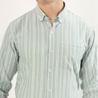 Men's Muted Sage Green Button Down Classic Formal Shirt, हल्का हरा, small image number null