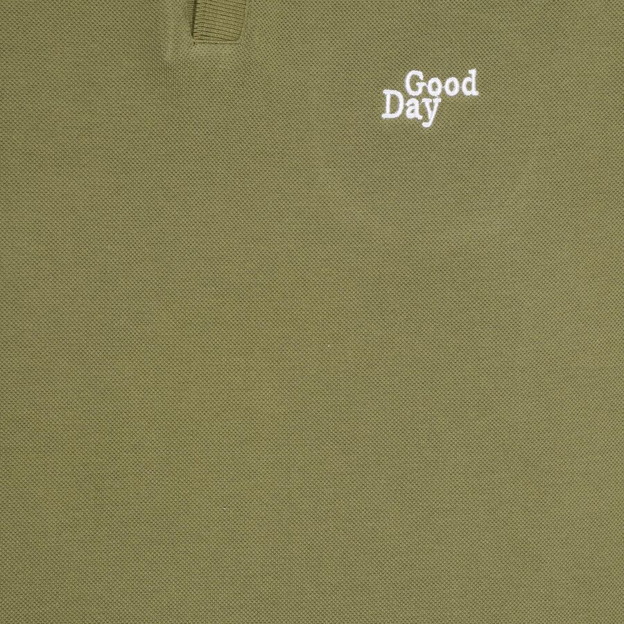 Boys' Collar Half Sleeves T-Shirt, Olive, large