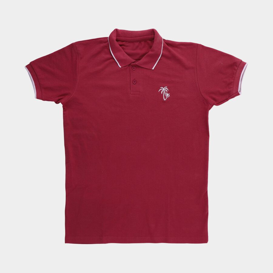 Boys Pink Round Neck Streetwear T-Shirt, गुलाबी, large