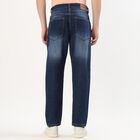 Men's Stonewashed Blue Straight Fit Jeans, Dark Blue, small image number null